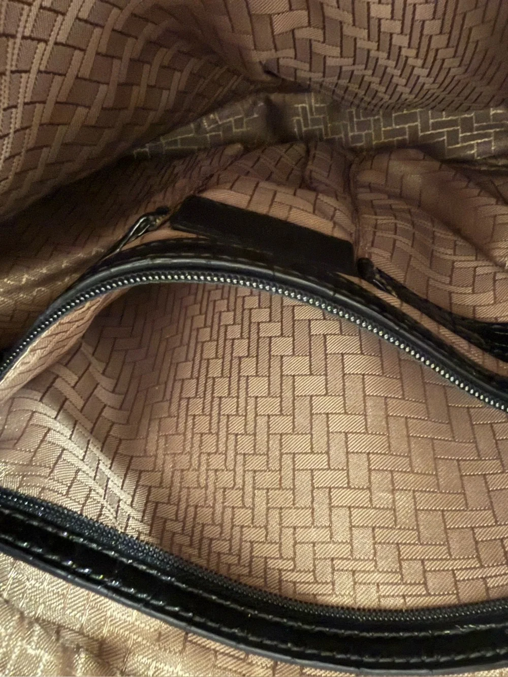 Beautiful Cole Haan Black Patent Leather Crocodile Embossed Hobo Shoulder Bag